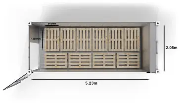10 Euro Pallets in a 20ft UltraFreezer