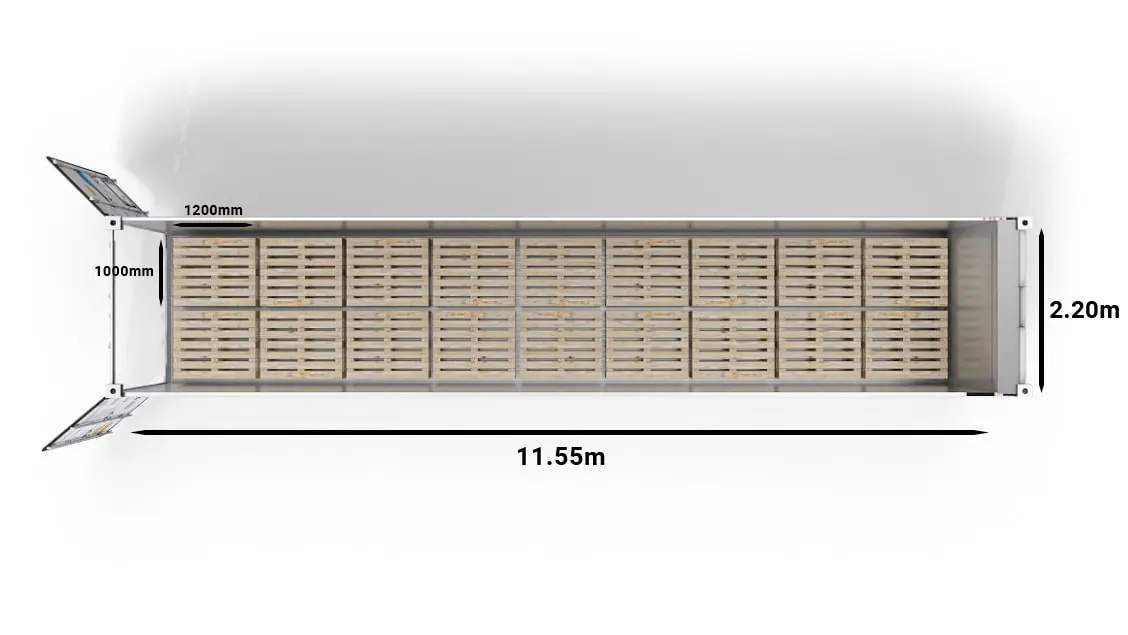 18 UK Pallets in a 40ft UltraFreezer